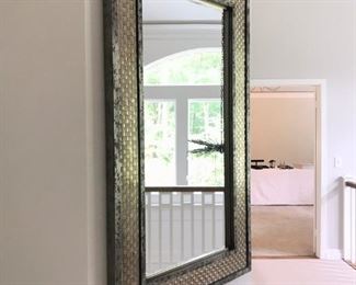 Large Mirror with Industrial Style Woven Metals