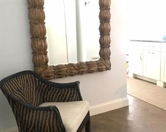 Large Wood Leaf Mirror