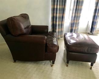 Leather Chair and Ottoman Ralph Lauren