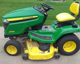 JD X380 Lawn Tractor with 48" Mower Deck.  34 hours.