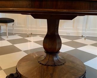 42. Ball & Claw Foot Mahogany Table on Casters from London