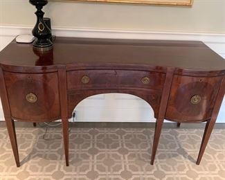 78. Antique Inlayed Mahogany Sideboard w/ Brass Pulls (61'' x 25'' x 34'')