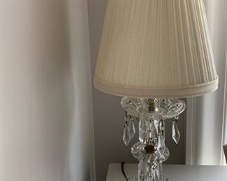 87. Pair of Antique Crystal Lamps (18'')