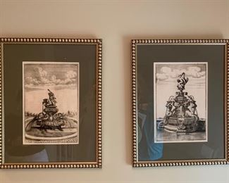 128. Pair of Fountian Etchings (13'' x 17'')