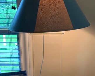 137. Pair of Glass Pillar Lamps (21'')