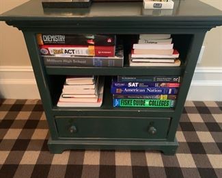 143. 2 Shelf 1 Drawer Green Painted Nightstand (27'' x 17'' x 26'')