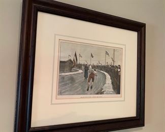 146. Olympic Winter Sports Scene of Snow Shoe c. 1860 Illustrated in London News (18'' x 16'')