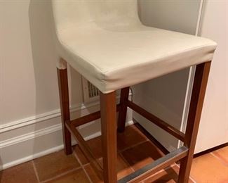 177. Pair of White Bar Stools (18'' x 20'' x 38'')