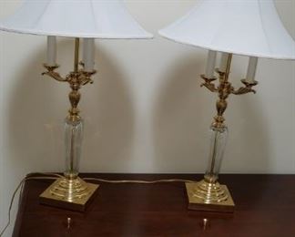 brass/crystal lamps