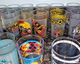 large selection of Preakness & Kentucky Derby glasses