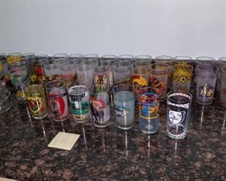 large selection of Preakness & Kentucky Derby glasses
