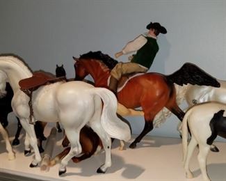 large selection of Breyer horses