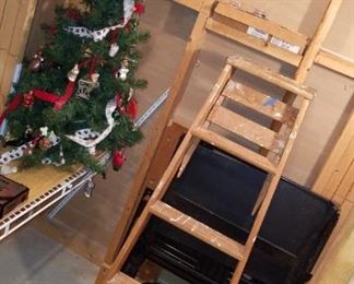 holiday decorations, ladders and assorted household goods