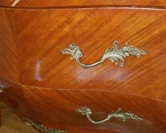 antique marble top hall chest detail