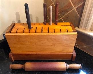 hand made knife block