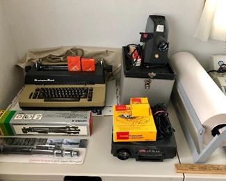 Typewriter and movie projector