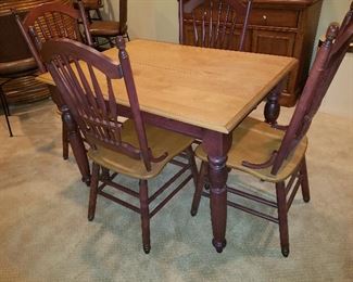 Wood kitchen table with 4 chairs, cute and functional