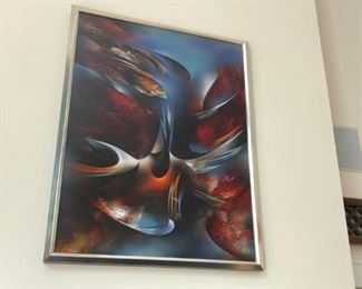 large Leonardo Nierman Abstract Painting