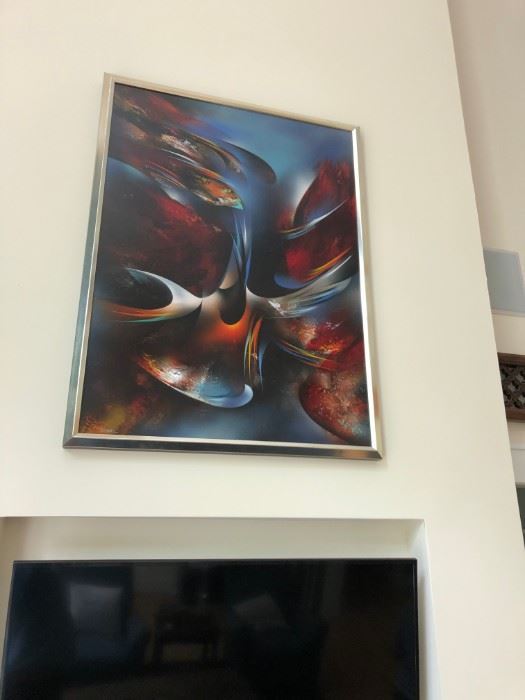 large Leonardo Nierman Abstract Painting