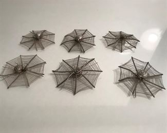 6 Antique spider table place holders