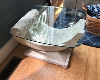 Faux stone side table