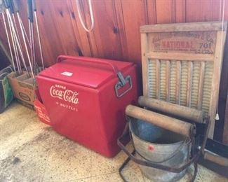 Coca-Cola Metal Cooler (1950s)  -Antique Wash Items