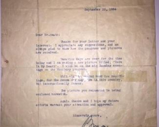 Letter from Bing Crosby 1934