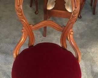 RED VELVET SIDE CHAIR