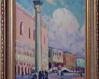M-52: Venice, Italy, 1921. Oil on Canvas. Signed lower right. $1,450.00.