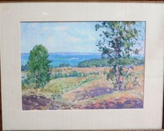 M-72: Landscape, Gouache on Paper. Signed lower left. $850.00.