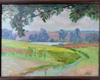 M-74: "Summer Day" Portage Lake, Michigan, 1921. Oil on Board. Signed lower right. $850.00.