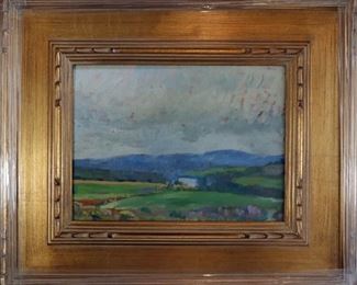 M-24: "Vermont Countryside" 1910. Oil on Board. Signed lower left. 