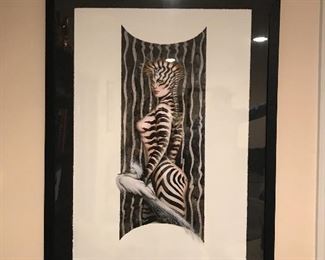Olivia DeBardinis- Signed Print 2 of 4.  1985. Zebra Horse.
