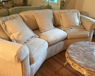 Beautifully made beige couch from D&D Building in NYC