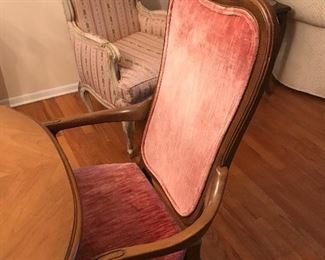 Pink velvet chair for dining room