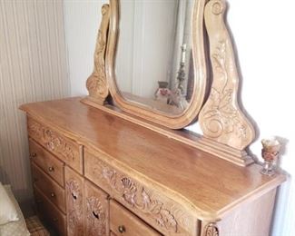 Credenza/Mr and Mrs/Dresser with Beveled Mirror and Detailing.
