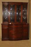 VINTAGE BUBBLE GLASS CHINA CABINET. MATCHES SIDEBOARD AND TABLE