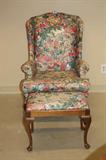 BIGGS WING CHAIR WITH MATCHING OTTOMAN