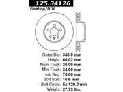 Centric Disc Brake Rotor 125.34126