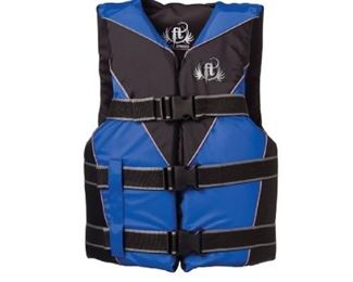 Full Throttle Teen Dual-Sized Nylon Water Sports Vest, Blue