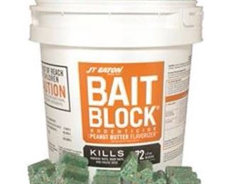 JT Eaton Bait Block Peanut Butter Flavor Anticoagulant Rodenticide for Mice and Rats (72-Pack) 709-PN