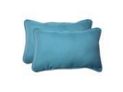 Pillow Perfect Outdoor/ Indoor Tweed Aqua Rectangular Throw Pillow (Set of 2)