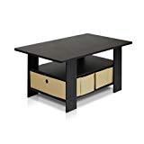Petite Coffee Table with Foldable Bin Drawer, Multiple Colors