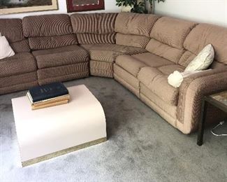 Sectional Sofa / Contemporay Waterfall Coffee Table