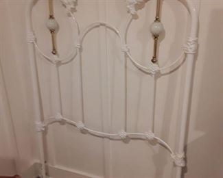 Twin Metal and Brass Headboard with Rails