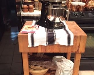 Kitchenaid Artisan Mixer on Butcher Block Island