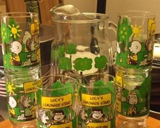Vintage Charlie Brown Lemonade Set