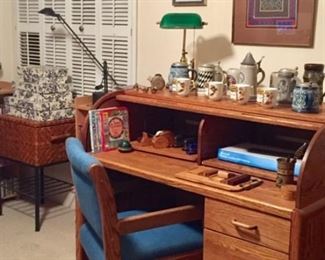 Roll Top Desk and Beer Steins