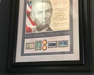 Lincoln Bicentennial pennies and stamps.