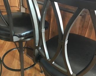 Pair of bronze, swivel counter stools 